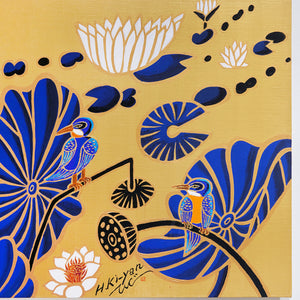 <tc>"Kingfisher by the Lotus pond #3"</tc>