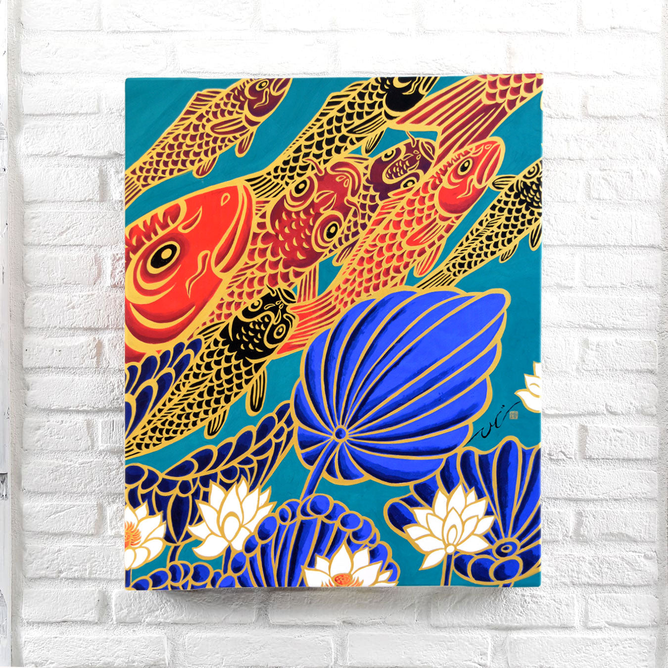 新しい到着 ジクレー版画〈Lotus&Carp〉F15/SPECIAL Artwork EDITION｜Ki-Yan 小物入れ