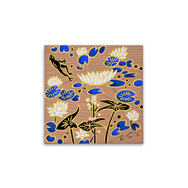 【merさま】木製アート（原画）『なかよし福招き』 板絵 