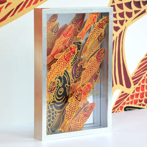 <tc>Silk screen Acrylic 3 layers "Carp is Dragon in Heaven"</tc>