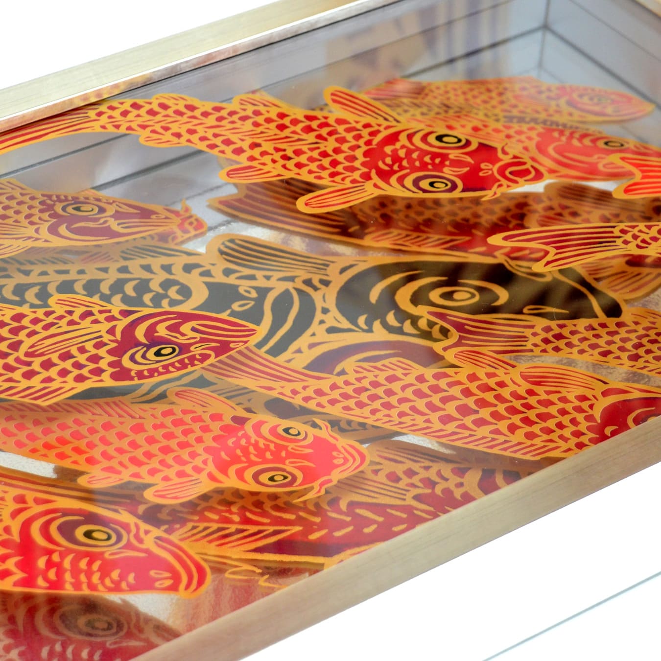 <tc>Silk screen Acrylic 3 layers "Carp is Dragon in Heaven"</tc>