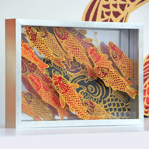 <tc>Silk screen Acrylic 3 layers "Carp is Dragon in Heaven"</tc>