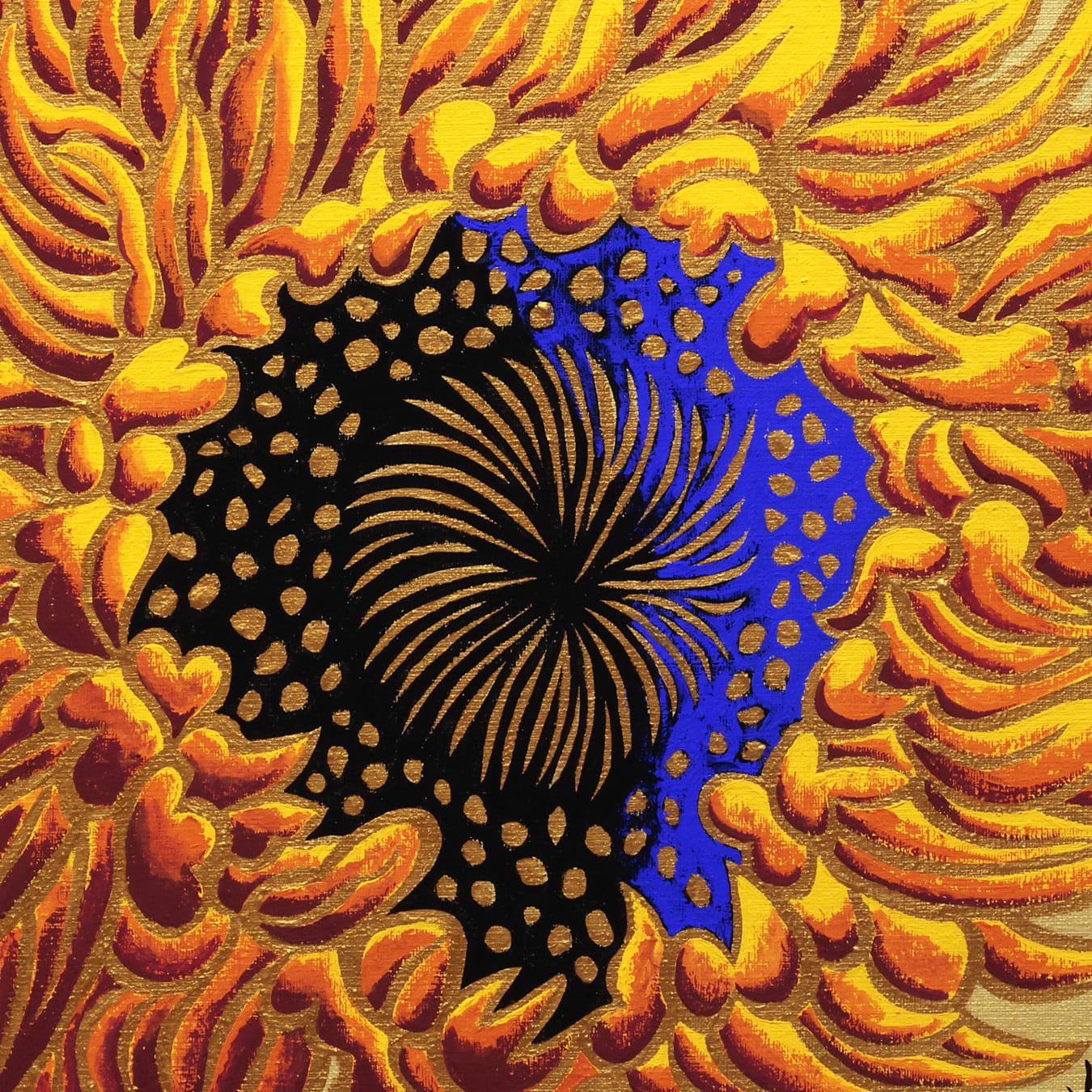 <tc>"Sunflower"/Round Canvas</tc>