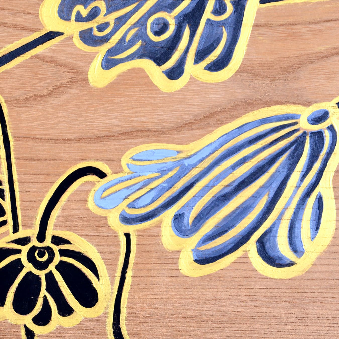 <transcy>Wood Panel painting "Lotus Revives"</transcy>