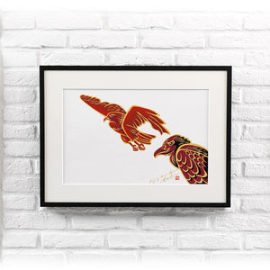 <transcy>Silk screen "Flying High Again"</transcy>