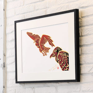 <transcy>Silk screen "Flying High Again"</transcy>