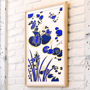 <transcy>Silk screen "Happiness Frogs #1"</transcy>