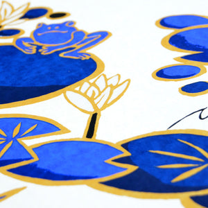 <transcy>Silk screen "Happiness Frogs #1"</transcy>