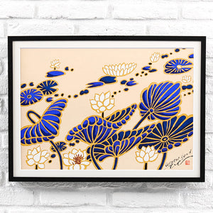 <transcy>Silk screen "Water Land #5"</transcy>